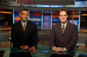 Stuart Scott and Rich Eisen on the SportsCenter set