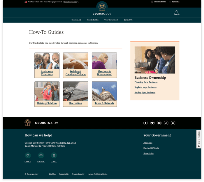 How To guides on Georgia.gov